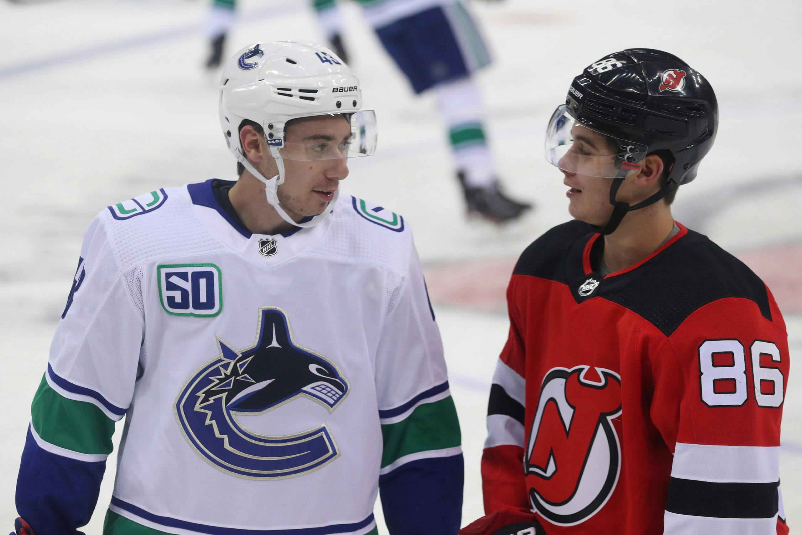 B/R Open Ice on X: Jack and Quinn Hughes raised the stakes for tonight's  Devils vs. Canucks game 👀🤑  / X