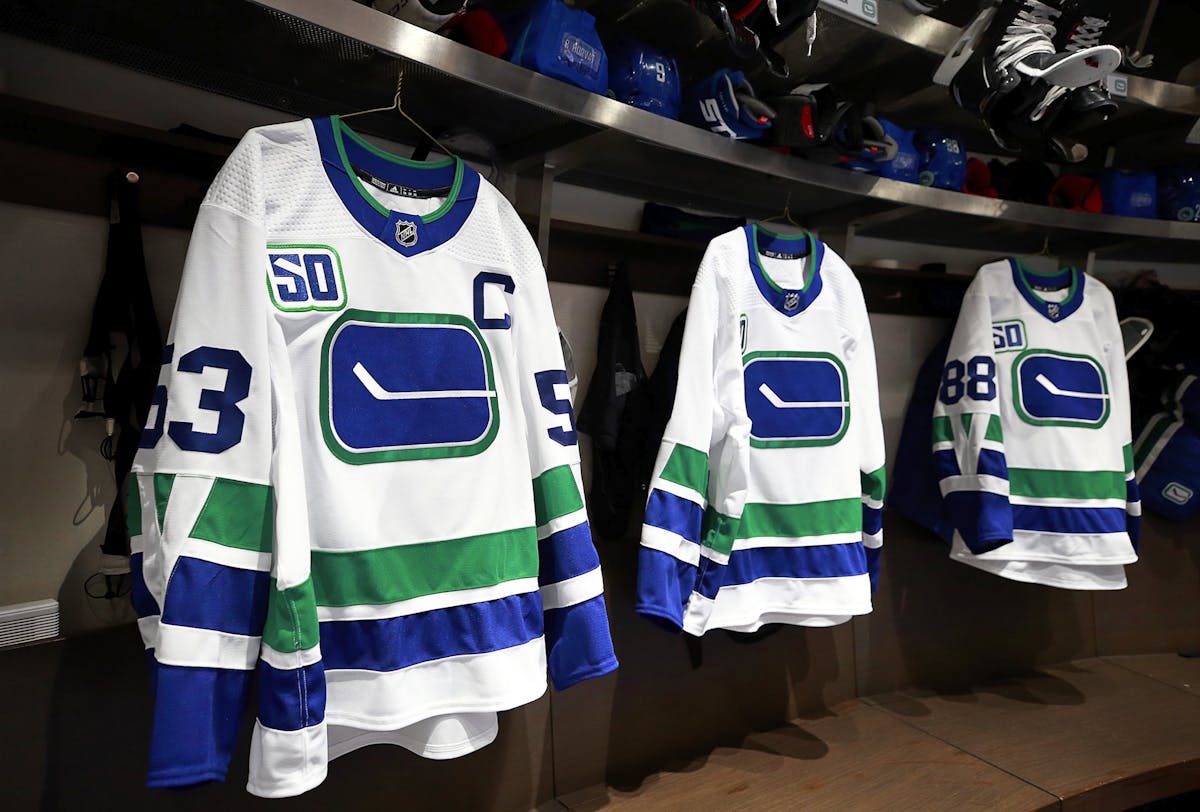 Vancouver Canucks 1970-71 home jersey The original 1970-71 jersey conceived  by local creative designer Joe Borovich. A…