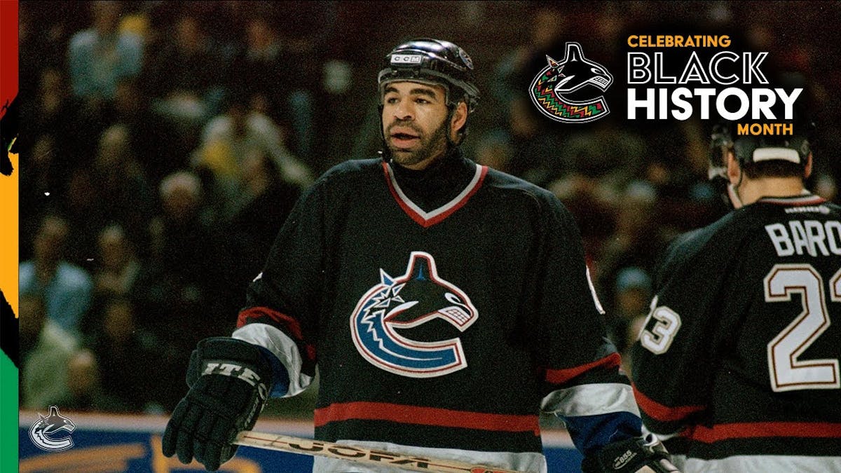Vancouver Canucks Black History Month warmup jersey, designed by