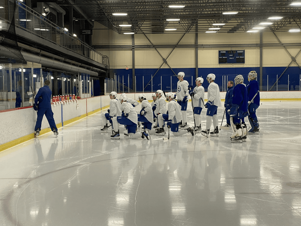 Scenes from Canucks skate: Brock Boeser happy to see Tanner Pearson ...