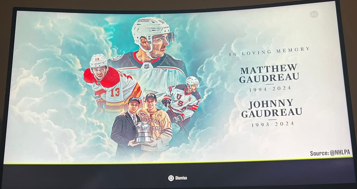 Burnaby-based EA Sports adds Gaudreau memorial to NHL 24 loading screen