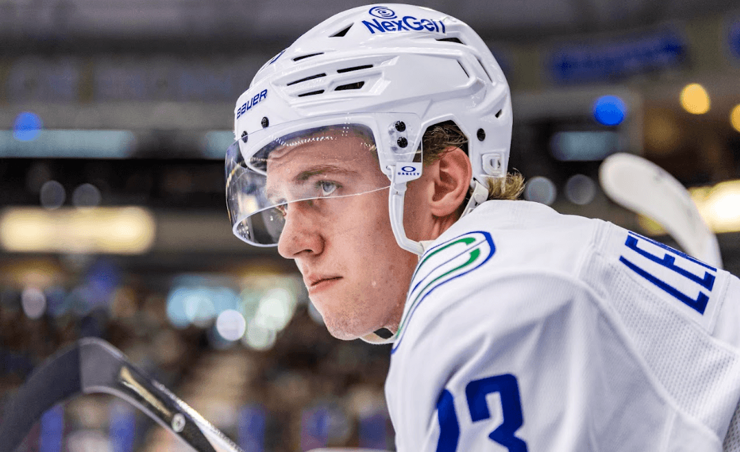 Jonathan Lekkerimäki during the Vancouver Canucks' 4-3 win over the Winnipeg Jets at the 2024 Young Stars Classic from Penticton, BC.