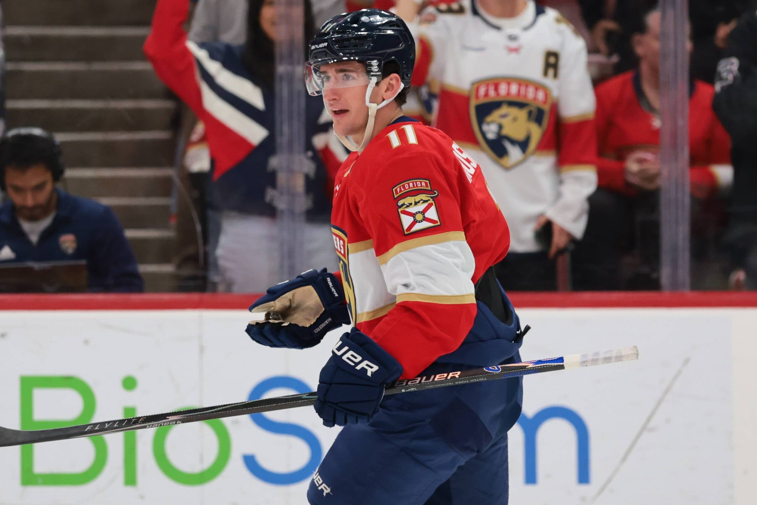 Florida Panthers forward Mackie Samoskevich