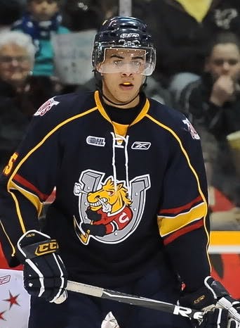 Vancouver Canucks prospect played in parts of three seasons with the Barrie Colts of the Ontario Hockey League. The Canucks signed the left winger to an entry level deal in December.
