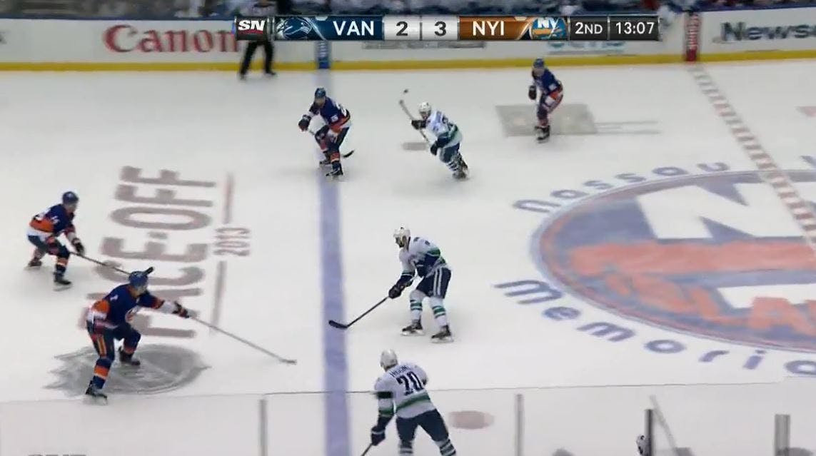 Zack Kassian with one of his sixteen zone entries