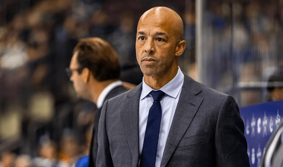 Manny Malhotra during the Vancouver Canucks' 4-2 win over the Winnipeg Jets at the 2024 Young Stars Classic from Penticton, BC.