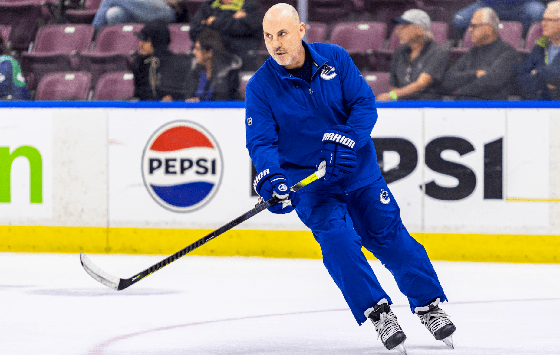 Vancouver Canucks head coach Rick Tocchet on day three of training camp from Penticton, BC.