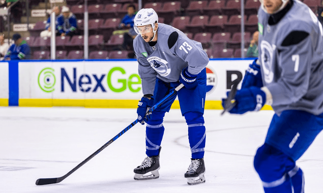 Vincent Desharnais at Vancouver Canucks training camp in Penticton, BC.